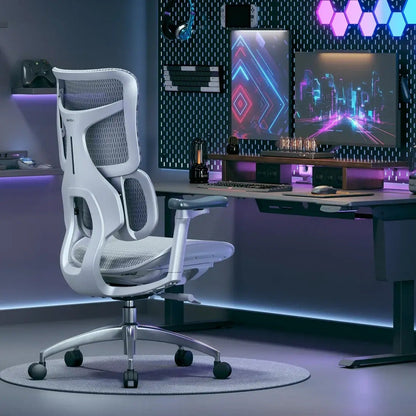 Chaise ergonomique avec repose-pieds